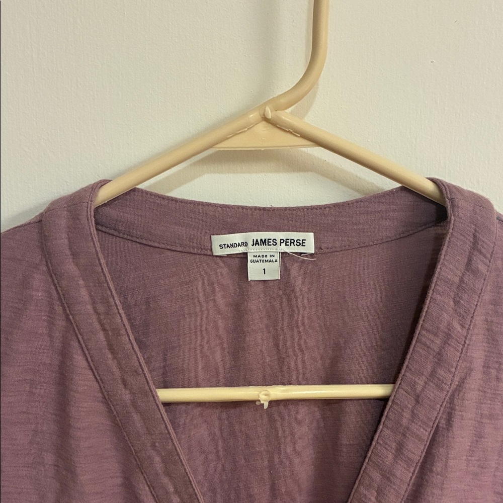 James Perse Mauve Long Sleeve Henley in Sz 1 -equivalent to a small - Picture 5 of 11